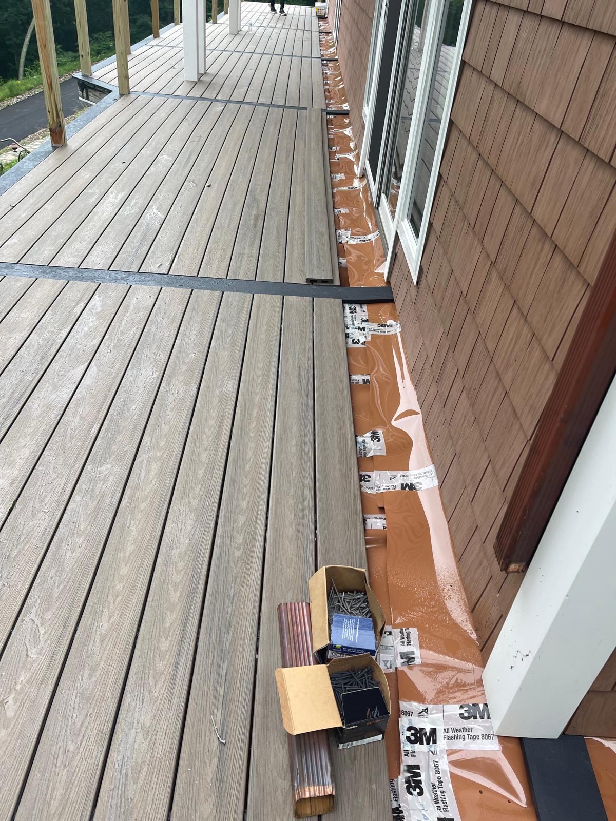 Deck flashing and waterproofing work
