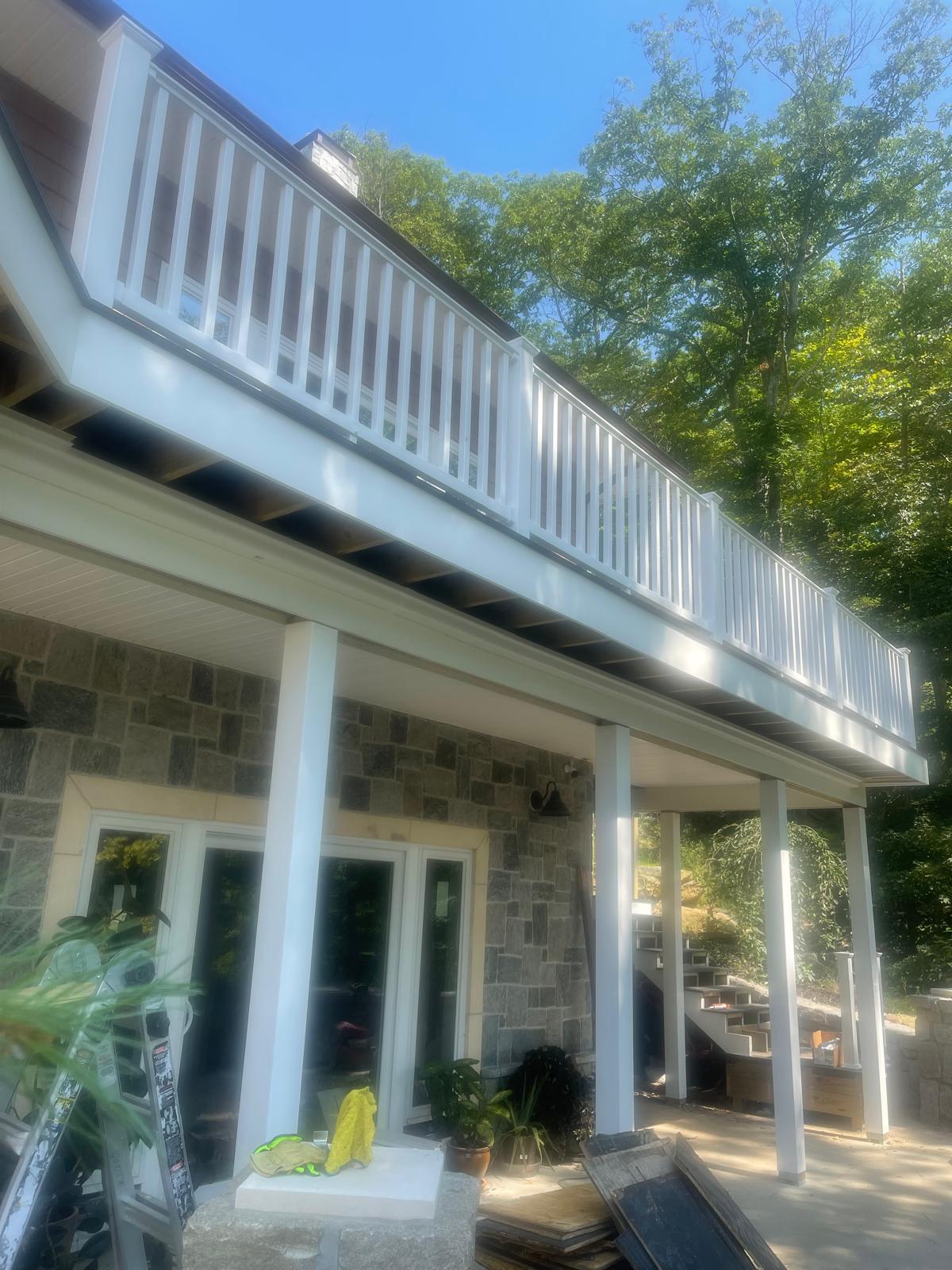 Custom deck construction project in Connecticut